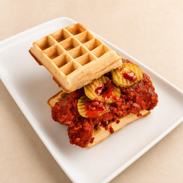 Waffle Chicken Sandwich.